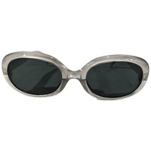 Maxiline Clear Gray Womens Oval Sunglasses Made in Italy Vintage 90s - £27.97 GBP