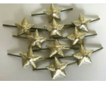 Lot of 10 USSR Army Lieutenant Epaulet Metal Rank Star pin. Gold Ribbed ... - $6.64