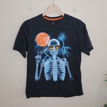 Halloween Skeleton Full Moon Short Sleeve Tee Kids XXL 18 - £3.98 GBP