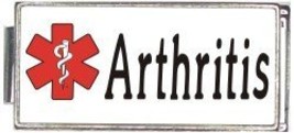 Arthritis White Medical Alert Italian Charm Superlink Bracelet Jewelry Link - £6.31 GBP