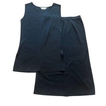 Exclusively Misook Black Two Pice Skirt Set Tank Top Stretch Size XS Small Women - £33.52 GBP