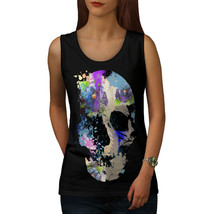 Wellcoda Skull Colorful Flower Womens Tank Top - £19.30 GBP+