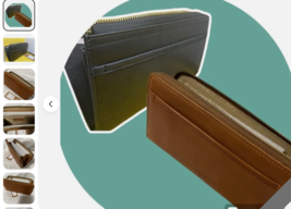 MARGOT NEW YORk Gabby Large Leather Zip Around Wallet Wristlet: black or... - $35.97