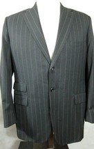 PRISTINE Tom James Holland &amp; Sherry Wool Bespoke Gray Stripe Suit 42L Du... - £120.01 GBP