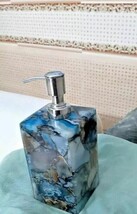 Blue Agate Bathroom Accessories Lotion Dispenser Agate Bathroom - $249.48