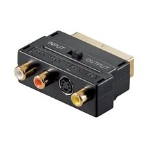 Wentronic 50499-GB SCART Plug to 3 x RCA Jack In/Out Switch and 4 pol Mi... - $14.00