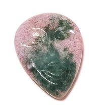 40.3 Cts Green Jasper Hand Carved Face with Closed Eye Stone for Jewelry Making - £10.41 GBP