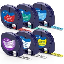 6-Pack Compatible Letratag Refills Replacement For Dymo Lt100H Lt100T Qx50 Letra - £24.35 GBP
