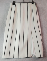 Keepsake A Line Skirt Womens Small White Striped Polyester Lined Vented ... - $25.42