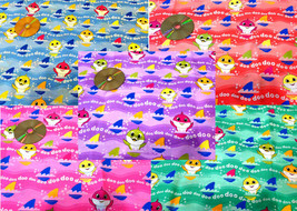 LOT 1 set 5pcs fat quarter Baby Shark Doo Doo Quilting Fabric NEW - £22.30 GBP