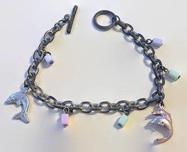 Dolphin Charm Bracelet Miniature Vintage Estate Find Fashion Contemorary Beauty - £6.23 GBP