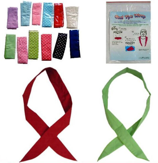 2 WATER COOL neck TYE WRAP bandana cooling headband new - $4.74