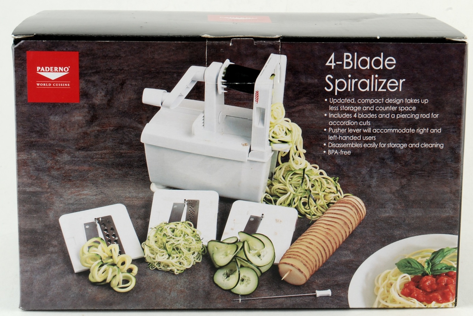 Paderno World Cuisine 4-Blade Spiralizer Food Vegetable Slicer NIB - $15.00