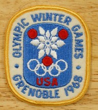 1968 Olympic Winter Games Grenoble France USA Embroidered Patch Vintage - £14.78 GBP