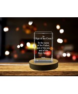 LED Base included | Sign of the Cross Prayer Sculpted in Crystal Gift - $25.99+