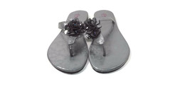 CANDIES womens slides mules size XL 11 Gray &amp; Silver w/ Faux Crystals - £8.50 GBP