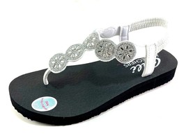 Skechers 119291 White Yoga Foam Thong Slip On Sandals Size 6 - $44.99