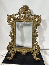 Antique Brass Easel Back Picture Frame Cherubs Victorian Baroque Ornate Figures - £93.41 GBP
