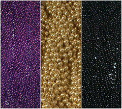 36 Saints Vikings Mardi Gras Beads Black Gold Purple Playoffs Football Tailgate - £14.23 GBP