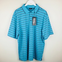 Walter Hagen Mens Polo Golf Shirt Stripes Ocean Blue Size S New - £11.31 GBP