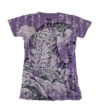 Sinful Affliction Purple Tiger Women’s Short Sleeve Y2K Shirt Sz LargeEUC - $19.60