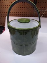 Vintage Mid-Century Modern Georges Briard Marble Avocado Green Ice Bucket MCM - £36.00 GBP