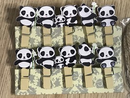 Panda Wooden Paper Clips,Pin Clothespins,Photo clips,gifts,birthday party favors - £2.52 GBP+