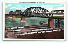Postcard St. Louis Missouri MacArthur Municipal Free Truss Bridge Railway  - £5.52 GBP