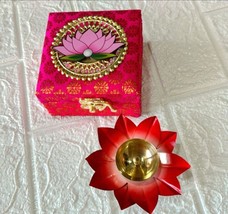 10x Diwali Gift Combo Box With Lotus Diya Candle Holder Wedding Return Gift - £11.05 GBP+