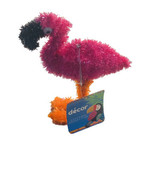 New 7” Tall Pink Tinsel &amp; Plastic Standing Flamingo Bird - $13.74