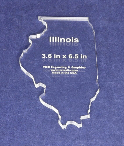 Primary image for State of Illinois 3.6  x 6.5 Inches 1/4 Inch Quilt Template- Acrylic