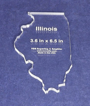 State of Illinois 3.6  x 6.5 Inches 1/4 Inch Quilt Template- Acrylic - £19.30 GBP