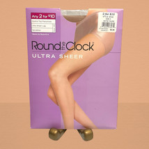 Round The Clock Vtg 2002 Ultra Sheer Control Top Pantyhose Satin Taupe Size C - £10.78 GBP