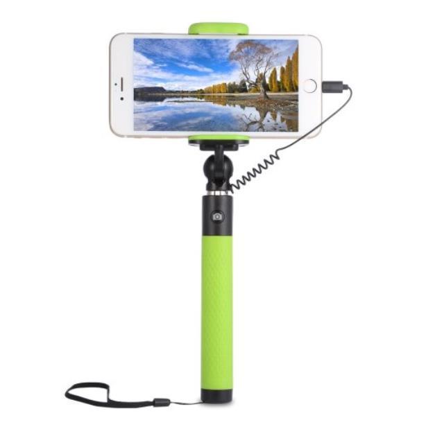Primary image for (Green) Collapsible Selfie Stick Monopod Wire Control Camera Shutter for iPhone