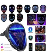 LED Full Face Mask Halloween Programmable App Control Rechargeable 115 P... - $97.99