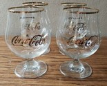 2 Vintage German Trink Coca-Cola Koffeinhaltige Limonade Glass Gold Trim... - $29.99