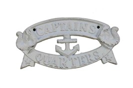 [Pack Of 2] Whitewashed Cast Iron Captains Quarters Sign 8&quot;&quot; - £33.45 GBP