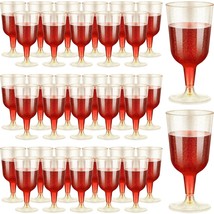 100 Pcs Plastic Wine Glasses With Stem 6Oz Plastic Party Wine Cups Stackable Dis - $61.99