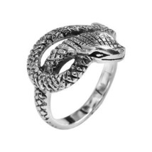 Foxy Snake Coil Wrap Around .925 Silver Ring-10 - £18.98 GBP