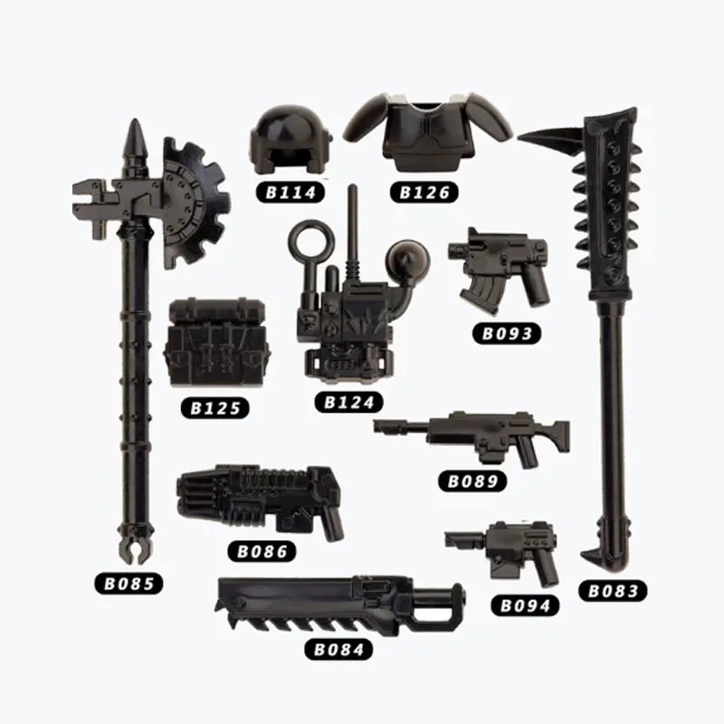 ZH056-1SET - MOC gift toy brick Mini shield armor shoulder helmet Weapon set - $11.34