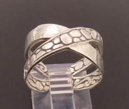 SARDA 925 Silver - Vintage Reptile Skin Cross Adjustable Ring Sz 8.5 - R... - $813.12 MXN