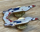 Vintage Enamel Duo Jet Airplane Lapel Pin Pinback USA Military KG JD - $9.90