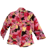 Willow Bay Womens Size 6 8 Small Button Down Floral Leaves Blouse 3/4 Sl... - $8.58