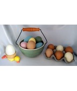Tender Heart Treasures Egg Basket Bowl + Egg Carton + Duck Figurine Egg ... - $27.34