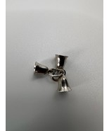 Vintage Sterling Silver Three Bells Bracelet Charm 1.2cm - €16,39 EUR