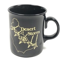 Vintage Desert Storm Coffee Mug Tea Cup Iraq Fighter Jets Black &amp; Gold C... - $12.00