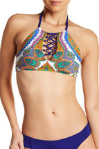  NEW Trina Turk Pacific Paisley Printed High Neck Halter Top size 2 Multicolor - £31.15 GBP