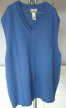 Ll B EAN Golf V-NECK Sweater Vest 100% Cotton Blue Mens Xxl Tall O FW81 - £18.03 GBP