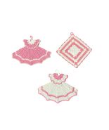 Vintage Handmade Crochet Hot Pad Set of 3 – Pink &amp; Cream – Dress &amp; Squar... - €12,78 EUR