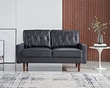 US Pride Furniture Modern Style Faux Leather 57.5 Wide with Round Tapere... - $651.99